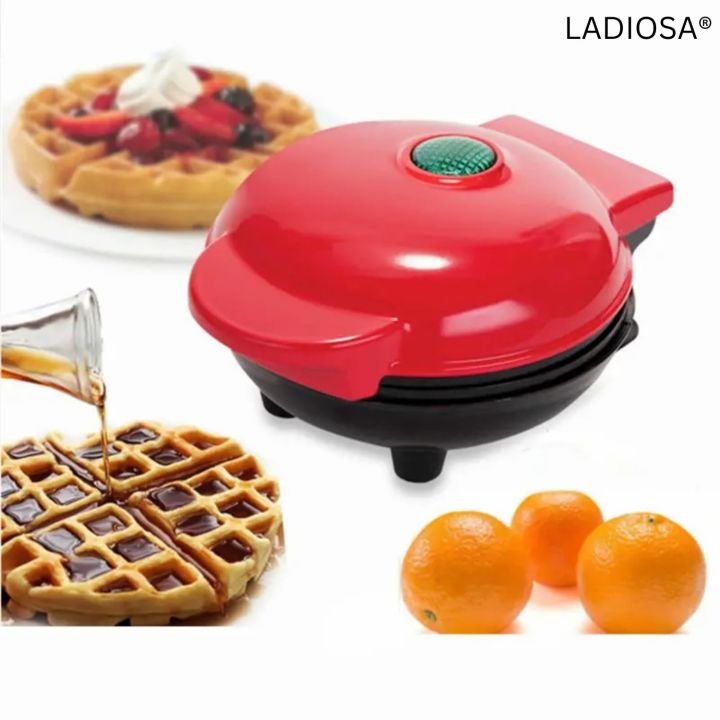 Mini Waffles Maker Machine For Home, Red - 350 Watts