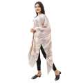 Cream And Light Grey Colour Dhaka Printed Pasmina Shawl For Women. 