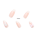 Linman 24PCS Almond Armor Nail Patch Sanrio White French Stereo Special Hello Kitty Drill 3d Pink Butterfly Drill Wear Armor suit. 