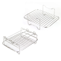 Air Fryer Grill Air Fryer Rack Double Boiler for Foodi Grill Stainless Steel for Home Kitchen Oven Cooker Accessories. 