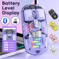 Bluetooth Wireless Mouse, Transparent RGB Mechanical Dual Mode Gaming Mouse,1600 DPI RGB Bluetooth Mouse, Type-C Rechargeable, Transparent Shell, for Laptop/PC/MAC. 