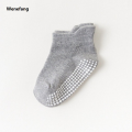 Wenefang 6 Pairs/lot Baby Socks Cotton Anti-slip Children's Boat Socks New For Boys Girl Low Cut Floor Kids Sock With Rubber Grips 0-7Y. 