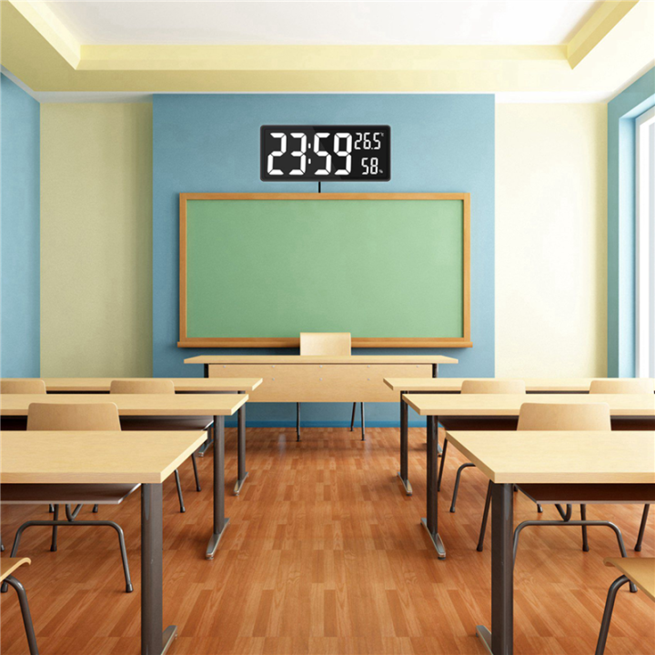JINMY%202X%20LED%20Digital%20Wall%20Clock,%20Large%20Digits%20Display,Indoor%20Temperature&Humidity,for%20Farmhouse,%20Home,Classroom,Office%20Green%20-%20Image%203