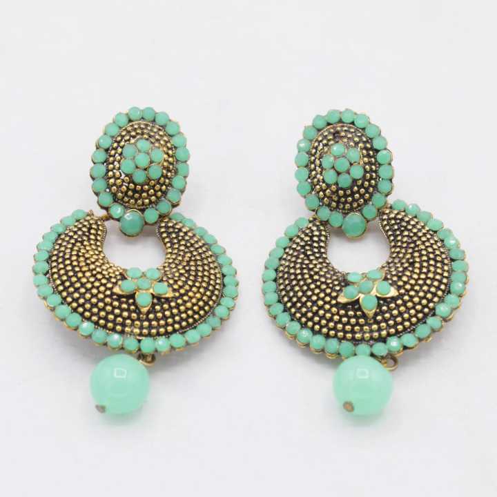 Green Oxidiet Ram Leela Earring For Women