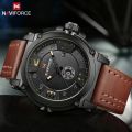 NAVIFORCE NF9099 Day/ Date Function Casual Quartz Watch For Men - Brown - Brown. 