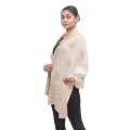 Women's Cream Color Woolen Shawl Knit Soft Warm Elegant Fashionable Neck Warmer in Classic Solid Colors. 