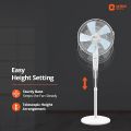 Orient Electric High Speed Stand-70 400 MM Oscillating Pedestal Fans | Stand Fan with Tilt Mechanism | High Air Delivery | Aesthetic Design with Telescopic Arrangement | (Snow White). 