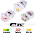 BB AM/PM Pocket Pill Organizers - 2 Sided Organiser Box Pill Organizer Pocket Small Case Holder AM PM Pill Organizer Portable Two Compartment Pill Case Round Pill Container Travel 2 Times a Day for Vitamin Medication Supplement. 