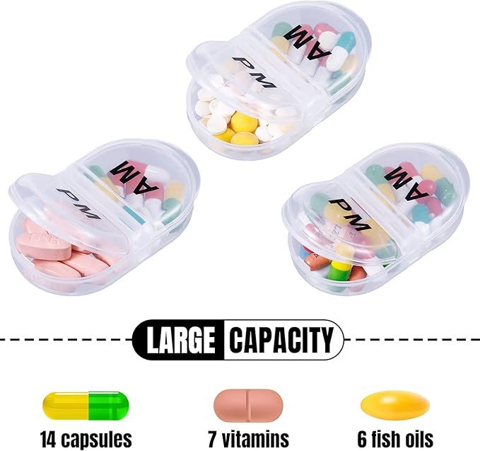 BB%20AM/PM%20Pocket%20Pill%20Organizers%20-%202%20Sided%20Organiser%20Box%20Pill%20Organizer%20Pocket%20Small%20Case%20Holder%20AM%20PM%20Pill%20Organizer%20Portable%20Two%20Compartment%20Pill%20Case%20Round%20Pill%20Container%20Travel%202%20Times%20a%20Day%20for%20Vitamin%20Medication%20Supplement%20-%20Image%202