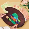 Oval/Square Oil Painting Palette Wood Panels Vintage Acrylic Paint Tray with Thumb Hole Ultra Light Color Mixing Board Painting Tool. 