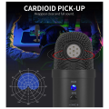 RGB Gaming Microphone for PC Computer Recording USB Condenser Microphone Podcasters Be Influencers Gamers Studio Mic Easy Install. 