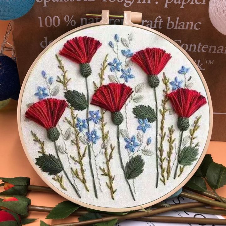 DIY%20Embroidery%20Kit%20European%20Style%20Flowers%20Plants%20Pattern%20Frame%20Hoop%20Cross%20Stitch%20Punch%20Needle%20Embroidery%20Thread%20Sewing%20Craft%20Kit%20-%20Image%204