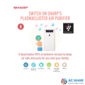 SHARP FP-J30E-B Air Purifier with Plasmacluster Ion Technology, True HEPA Filter, Multi-Stage Filtration, Portable Compact Design for Clean and Fresh Air – Ideal for Home, Office & Small Rooms". 