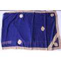 Blue Pure Chiffon Saree for Women. 