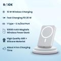 Rock 10000mAh Powerbank & Rock USB Type C to Lightning Cable ll Magsafe Wireless Powerbank ll Fast Charging PD ll 15W Wireless Charging ll For iphone. 