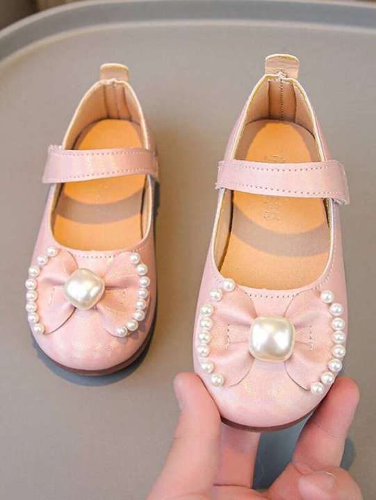 1%20Pair%20Girls%20Flat%20Shoes,%20Pink%20Comfortable%20Versatile%20Hook%20And%20Loop%20Bow%20Ballerina%20Dance%20Shoes%20-%20Image%205