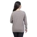 Round Neck Solid Mix Cashmere T-Shirt For Women. 