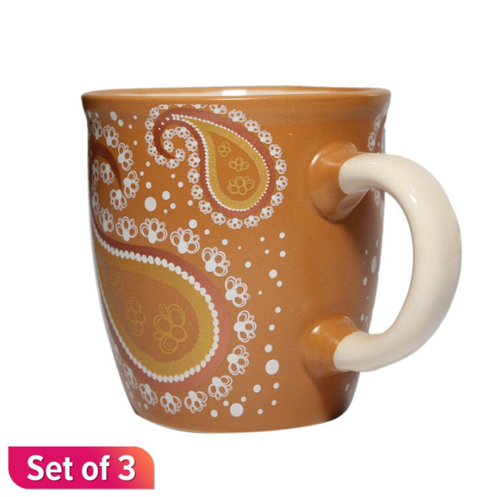 Ceramic Tulip Tea Cup Set Of 3