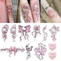 【Mega Hello Kitty Tattoo Cute Japanese Pink Snake Line Love Girl Sweet Butterfly Flower Arm. 