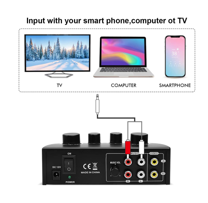 Portable%20Karaoke%20Mixer,Professional%20Digital%20Audio%20Sound%20Karaoke%20Machine%20Echo%20Mixer%20System%20for%20Family%20Party%20Entertainment,%202%20Mic%20Inputs%20for%20TV/PC%20&%20Amplifier%20-%20Image%207