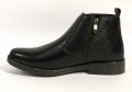 Black Zip Leather Boots For Men. 