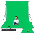 Green Screen 8x12 FT With Stand Set 9x9 FT. Wide Photo Studio Background Green Screen With Stand Kit Including Carry Bag.. 