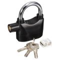 Heavy Duty Motorcycle Alarm System Rotor Disc Lock (Black) - Anti-Theft Security with 110dB Alarm | Padlock for Door/Motor/Bike/Car. 