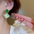 Enacolor Fashion Crystal Sparkling Earrings for Women Girl Square Earing Ins Accessories New. 
