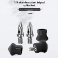 3Pcs Universal Tripod Foot Spikes Set 1/4 Inch Thread Stainless Steel Tripod Monopod Legs Feet Replacement Parts. 