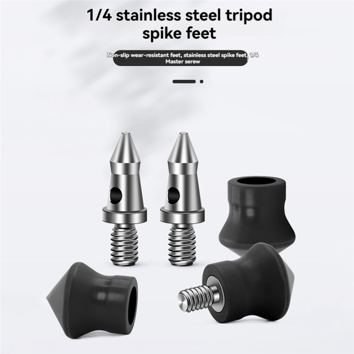 3Pcs%20Universal%20Tripod%20Foot%20Spikes%20Set%201/4%20Inch%20Thread%20Stainless%20Steel%20Tripod%20Monopod%20Legs%20Feet%20Replacement%20Parts%20-%20Image%202