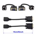 BUYFLUX VGA Male to RJ45 Female Converter Head VGA Extender Male to LAN Cat5/ Cat5e/ RJ45 Ethernet Adapter.(1 Pair). 