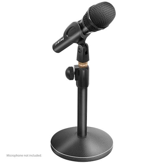 Desktop Height Adjustable Microphone Stand w/ Heavy Round Base
