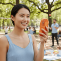 Battery Capacity 5-Speed Wind Portable Handheld Fan Ultra-Thin Design Ultra-Quiet Operation Small Fan Slim Folding 1200mAh Battery Rechargeable Fan Outdoor Use. 