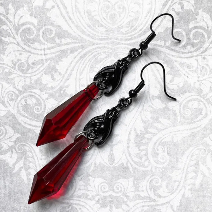 Black%20Bat%20Earrings%20with%20Red%20Teardrop%20Beads,%20Earrings,%20Gothic%20Jewelry,%20NMP%20-%20Image%202