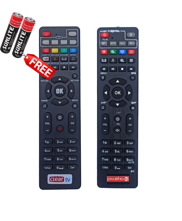 Prabhu TV Clear TV IPTV Remote Free 2Pc AAA Battery By