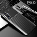 Lenuo for vivo X50 Case Silicone Matte Carbon Fiber Back Cover. 