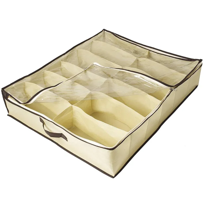 Nonwoven%20Transparent%20Creative%20Shoes%20Cabinet%20Dust-Proof%2012%20Grids%20Storage%20Bag%20Organizer%20Holder%20Under%20Bed%20Closet%20-%20Image%202