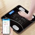 Bluetooth Weighing Scale Human Body Weight Machine Digital (Tempered) with Battery & Temperature Indicator. 