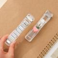 Transparent Office Supplies Snacks Sealing Clip Push Clip Remover Binder Document Binding Stapler Paper Clips. 