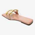 Peach Flat Sandals For Women. 