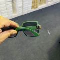 Oversized Square Vintage Korean Green Frame Purple Lens Trendy Sunglasses For Women. 