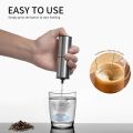 Electric Milk Frother Handheld Whisk | Portable Battery-Powered Drink Mixer | Stainless Steel | Quick Frothing for Latte, Cappuccino & Hot Chocolate | Easy Cleaning & Ergonomic Design. 