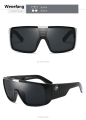 Wenefang 2025 [ New ]DUBERY One-Piece Mirror Sunglasses D2030 Wide Leg Cycling Sports UV Protection Eye Protection Glasses. 