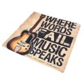 flax Guitar Cushion Cover Music Words Pillow Case Throw Pillow Case. 