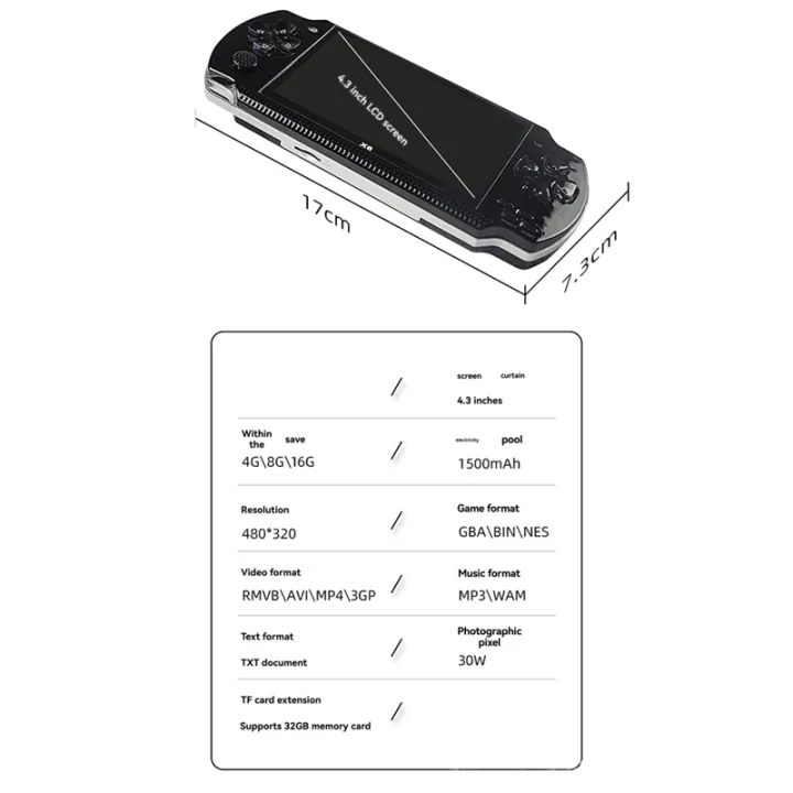 B:%20e-book%20camera%20psp%20support%20Mp5Mp4%20screen%20handheld%20X62025%20game%20console%204.3%20inch%20player%20game%20player%208gb%20game%20video%20-%20Image%204