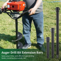 3PCS Auger Extension Drill Bits, 3/4In Shaft Earth Auger Drill Bit Extension, Garden Spiral Hole Drill Bit Extension Rod Easy Install Easy to Use. 