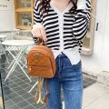 Fashion Solid color Lingge Backpack Handbag Travel Bag PU Backpack Storage Bag Small School Bag Students. 