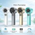 M11 Portable Handheld Fan (Multi-Color) - 120 Speed Stepless Adjustable Mini Turbo Fan, Rechargeable 1800mAh Battery, LED Digital Display, Type-C Fast Charging Desk Fan for Travel & Office. 