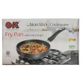 OK Black Non Stick Hard Anodized Fry Pan With Free Spatula And Scrubber - Large. 