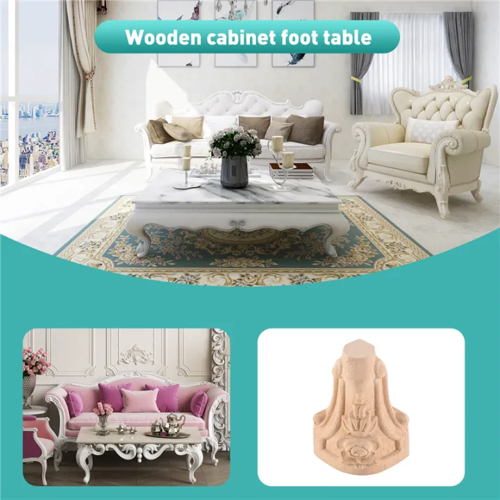 Kqueebee%204PCS%2010x6cm%20European%20Style%20Solid%20Wood%20Carved%20Furniture%20Foot%20Legs%20TV%20Cabinet%20Seat%20Feets%20-%20Image%205